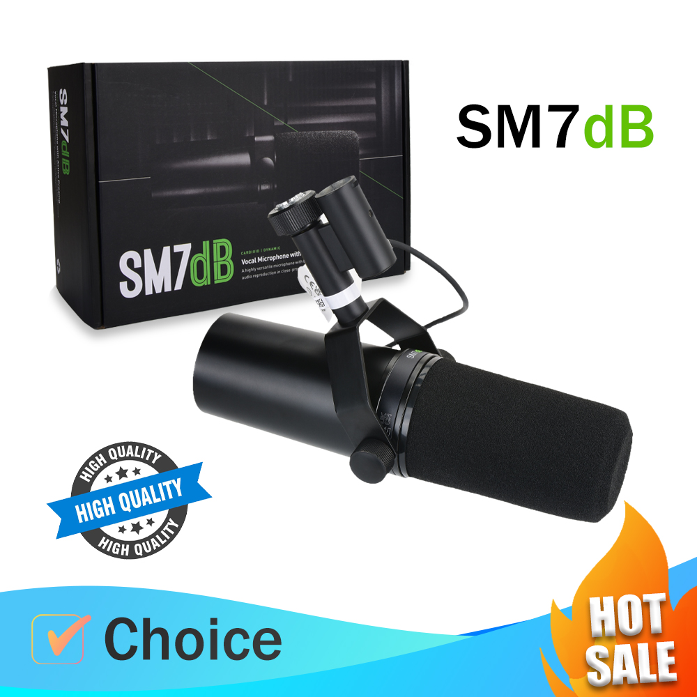 オプションの周波数応答と内蔵プリアンプを備えた最高品質の SM7dB ダイナミック マイク、ポッドキャスト ボーカル録音用