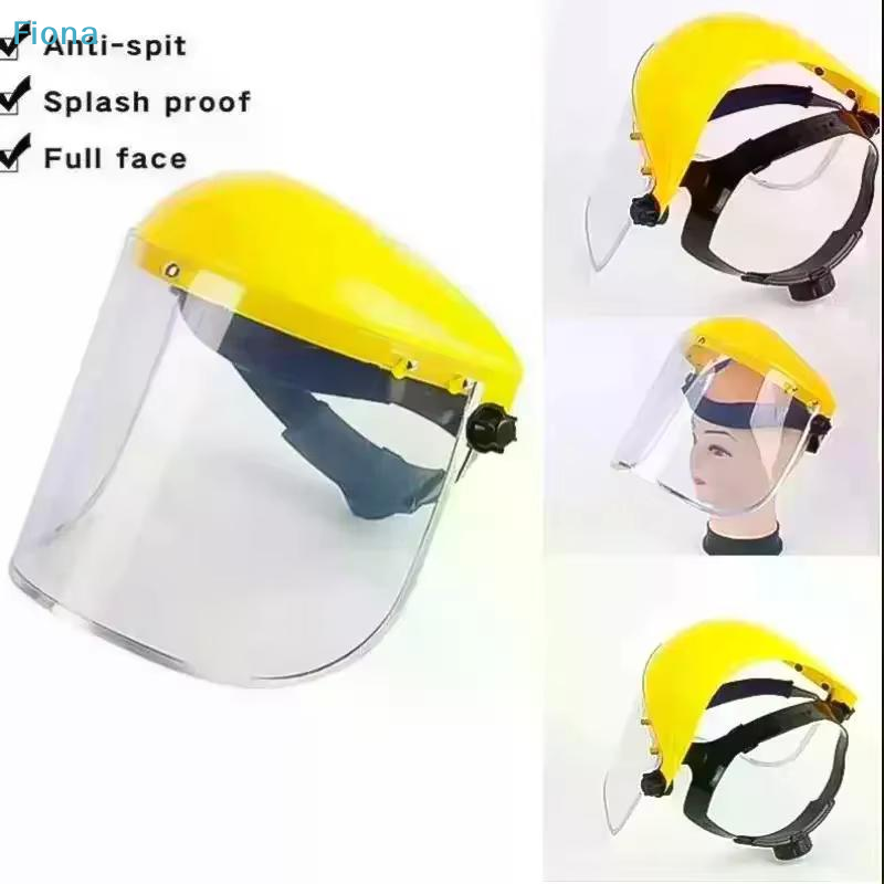 ✔ガーデングラストリマー雑草ワッカー安全ヘルメット帽子、フルフェイスメッシュマスク付き、伐採刈払機森林保護用