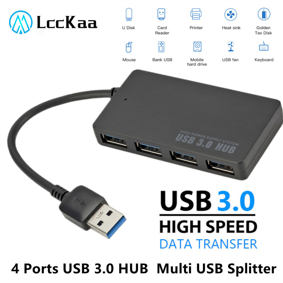 LccKaa USB ハブ 3.0 アダプター回転高速 U ディスクリーダースプリッター 4 ポート USB 3.0 コンピュータ PC ラップトップ Mac Mini アクセサリー用