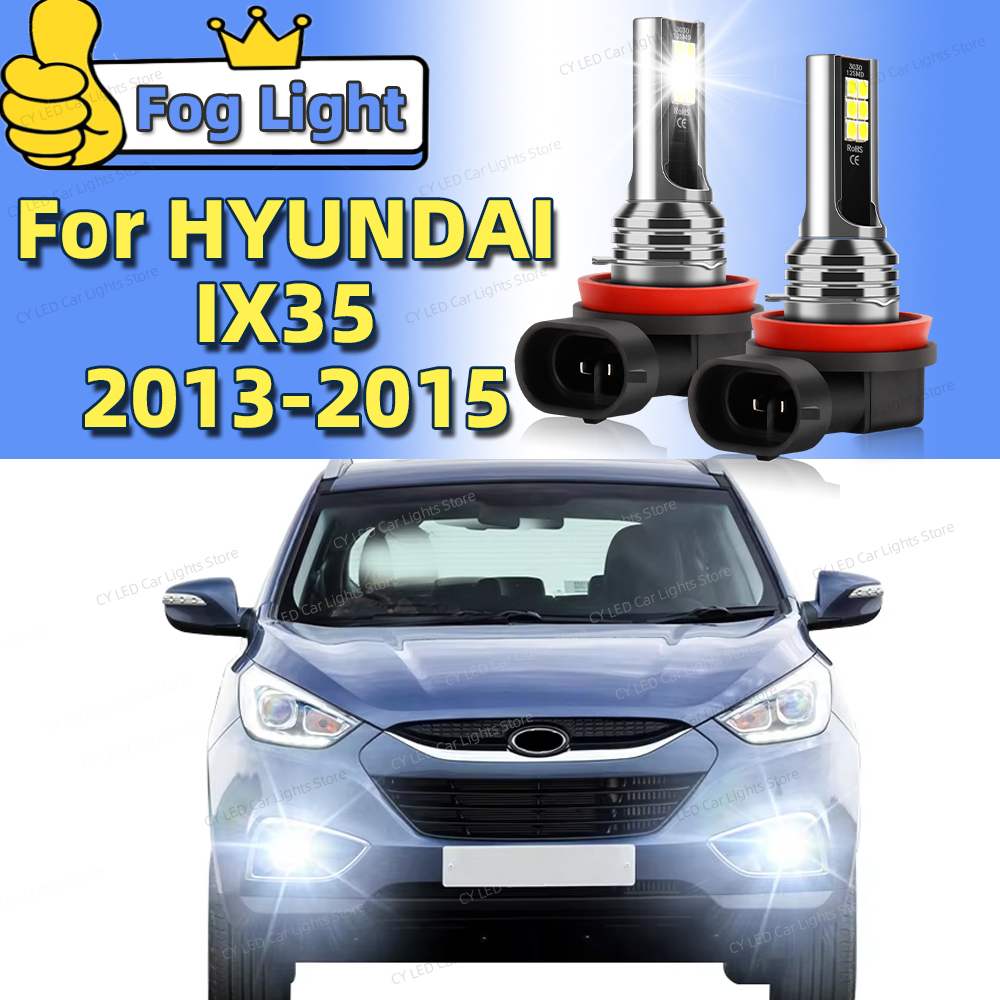 2 個 6000 18K 車のフロントフォグライト LED 電球アクセサリーランプヒュンダイ IX35 2013 2014 2015 プラグアンドプレイ 16000LM