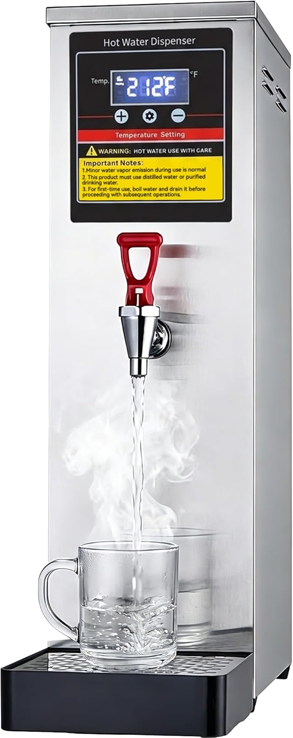 業務用カウンタートップウォーターボイラー - 1600W 30L / 8GPH インスタント温水ディスペンサー、86-212°Fの温度調節可能なステップ加熱、ボバティーショップ、カフェ、オフィス用