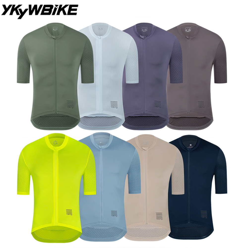YKYWBIKE 男性夏半袖サイクリングジャージ新色通気性シャツ MTB マイヨレースロードバイクトップス自転車服
