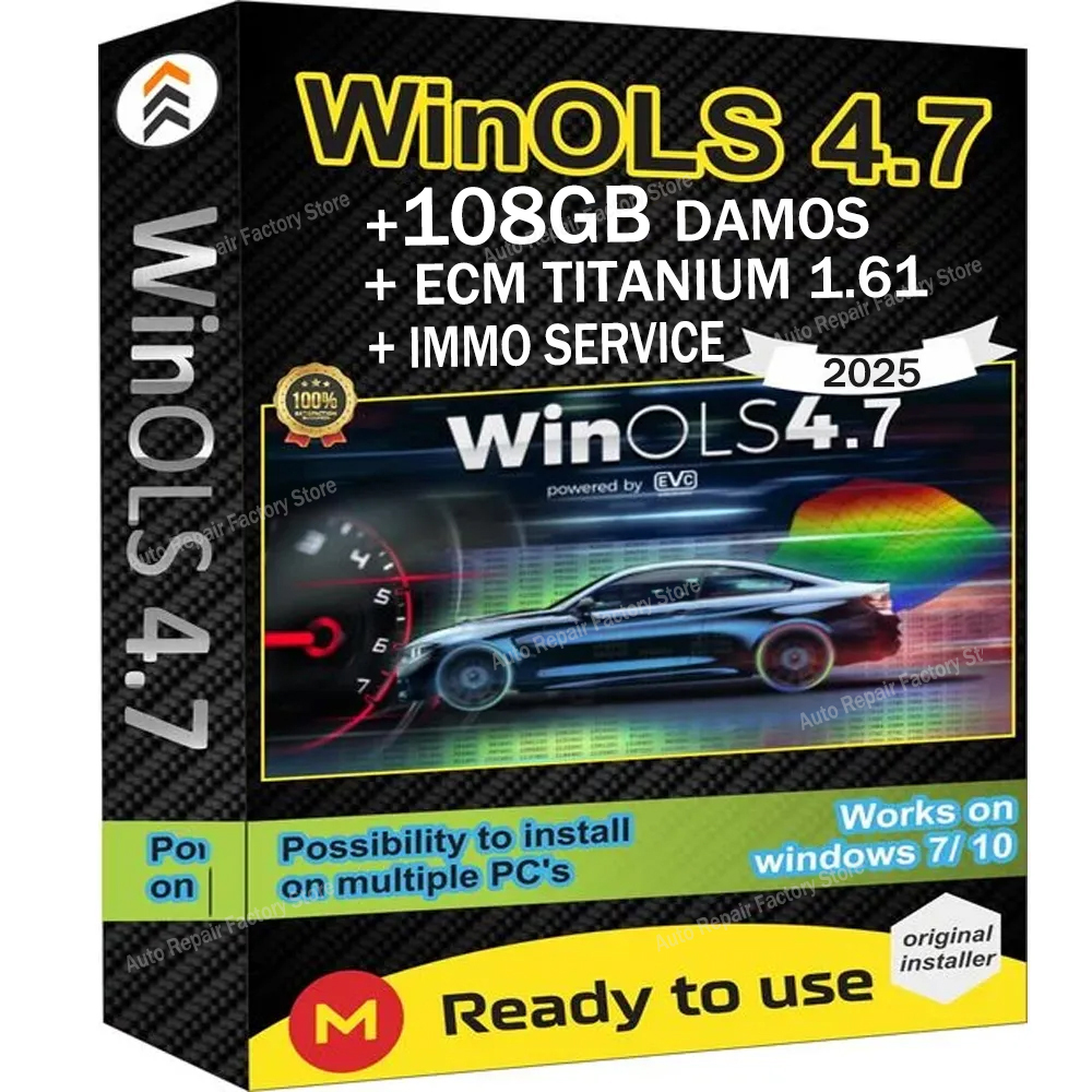 4 in 1 Winols 4.7 フルアクティベート 108GB Damos Windows 7 10 11 仮想多言語なし ECM TITANIUM 1.61 IMMO SERVICE ツール