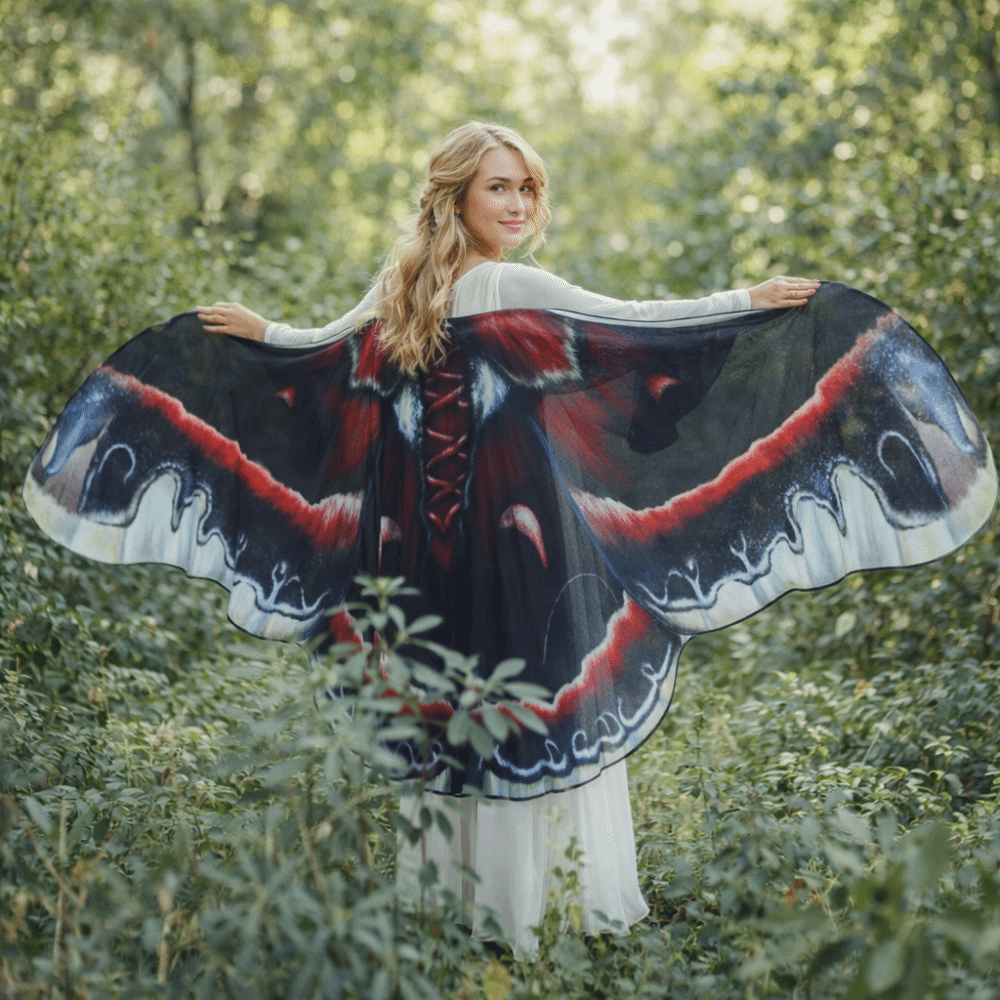 美しい蛾蝶ケープハロウィンパーティー蝶孔雀ショールショーマスカレード蝶コスプレ衣装フェスティバルパーティー