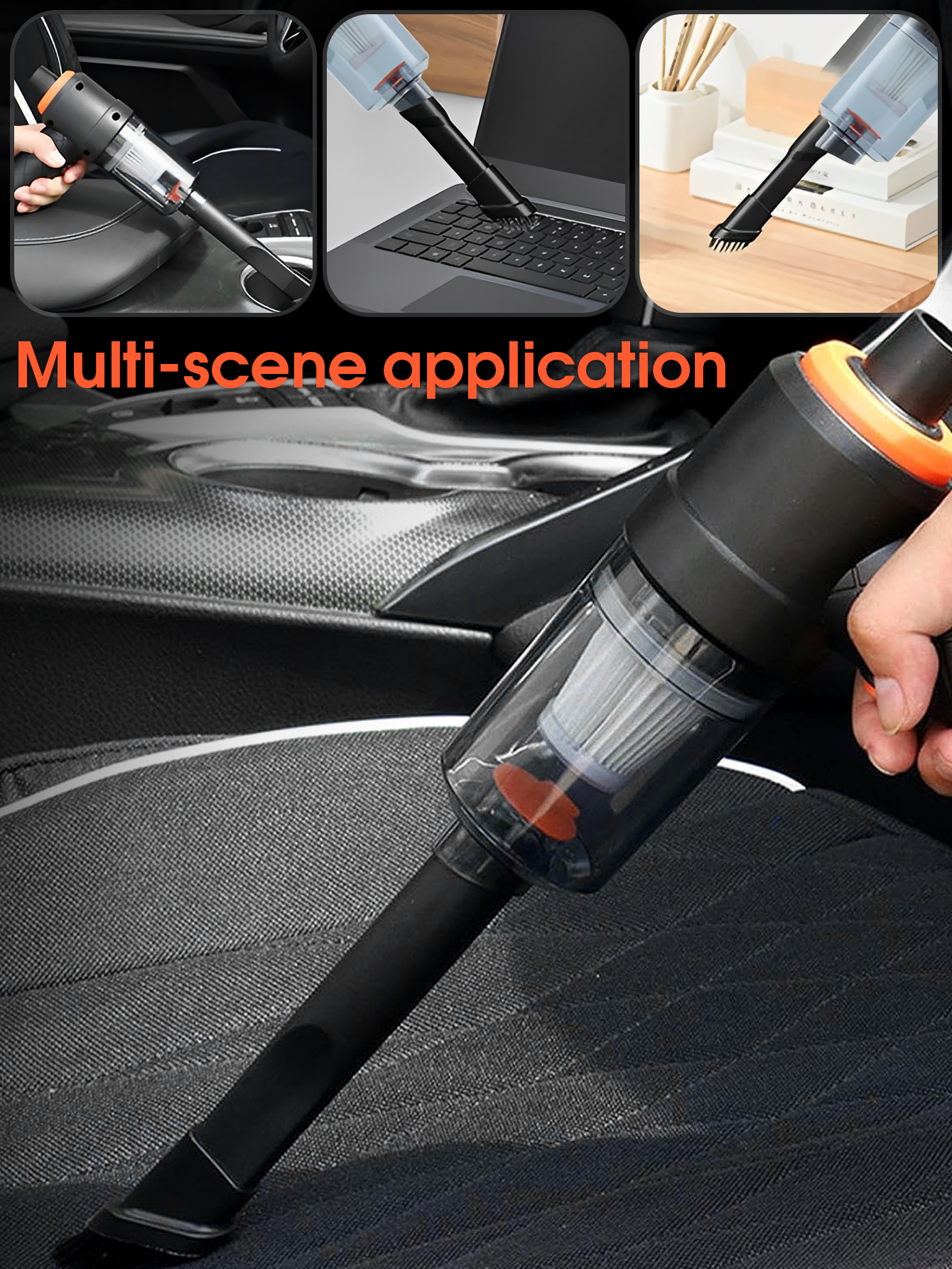 ポータブル車用コードレス掃除機ハンドヘルド家庭用掃除機 USB 充電 1200mAh ミニクリーナー車の家に適しています