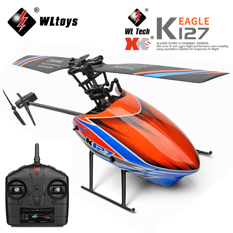 WLtoys XKS RC ヘリコプター K127 6-Aixs ジャイロスコープ 2.4 グラム 4CH シングルブレードプロペラジャイロミニ RC ヘリコプター子供用ギフト RC おもちゃ V911