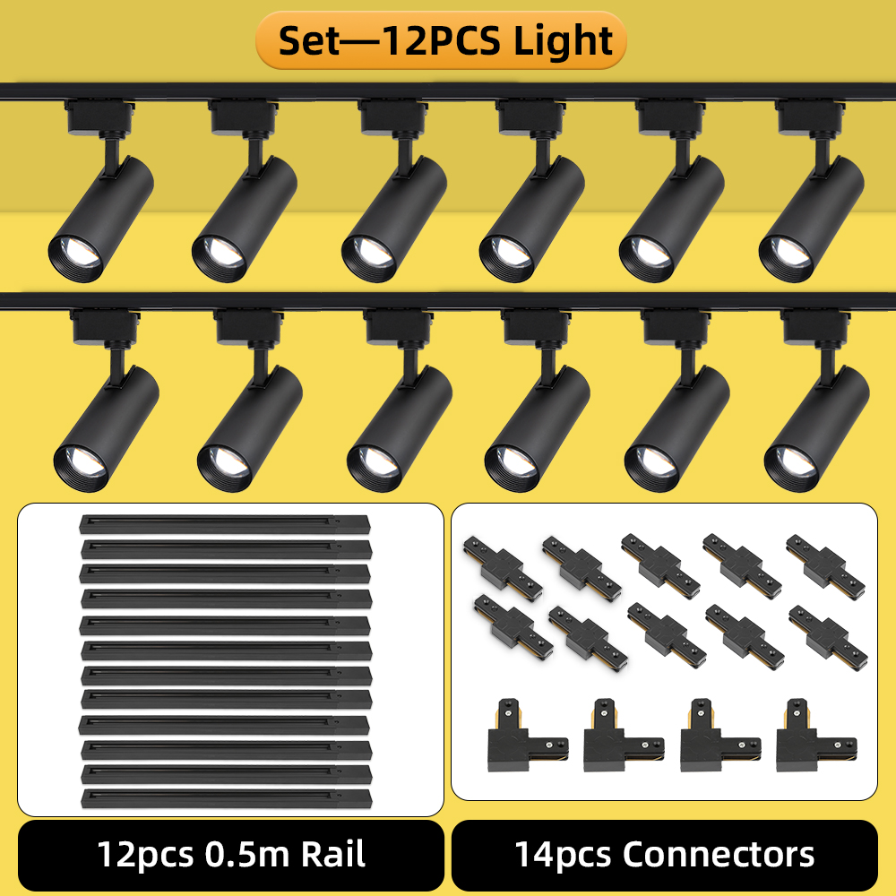 セット LED トラックライト調光可能 180-265V 20 ワット COB スポットライトレールランプ器具リビングルームキッチン衣料品店トラック照明