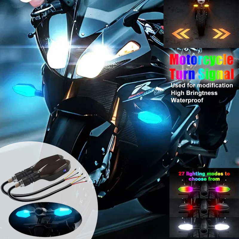 オートバイ修理された LED ターンシグナルランプカラープロジェクション 27 ライトモード防水高輝度警告灯電動自転車修正