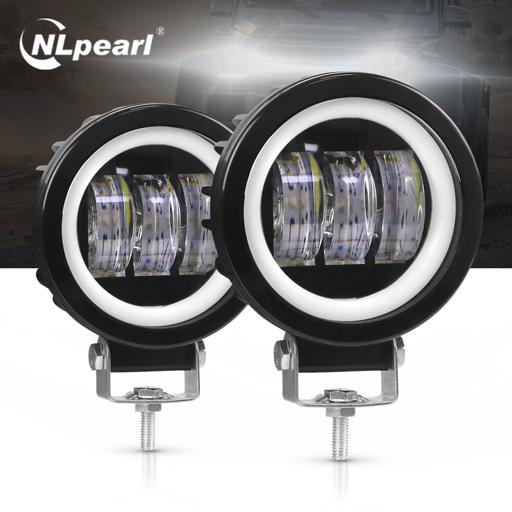 NLpearl 12V 24V LED ライトバーオフロード 30 ワット 5D Led ワークライト LED フォグランプトラクター 4 × 4 トラックボート ATV ラウンドエンジェルワークライト