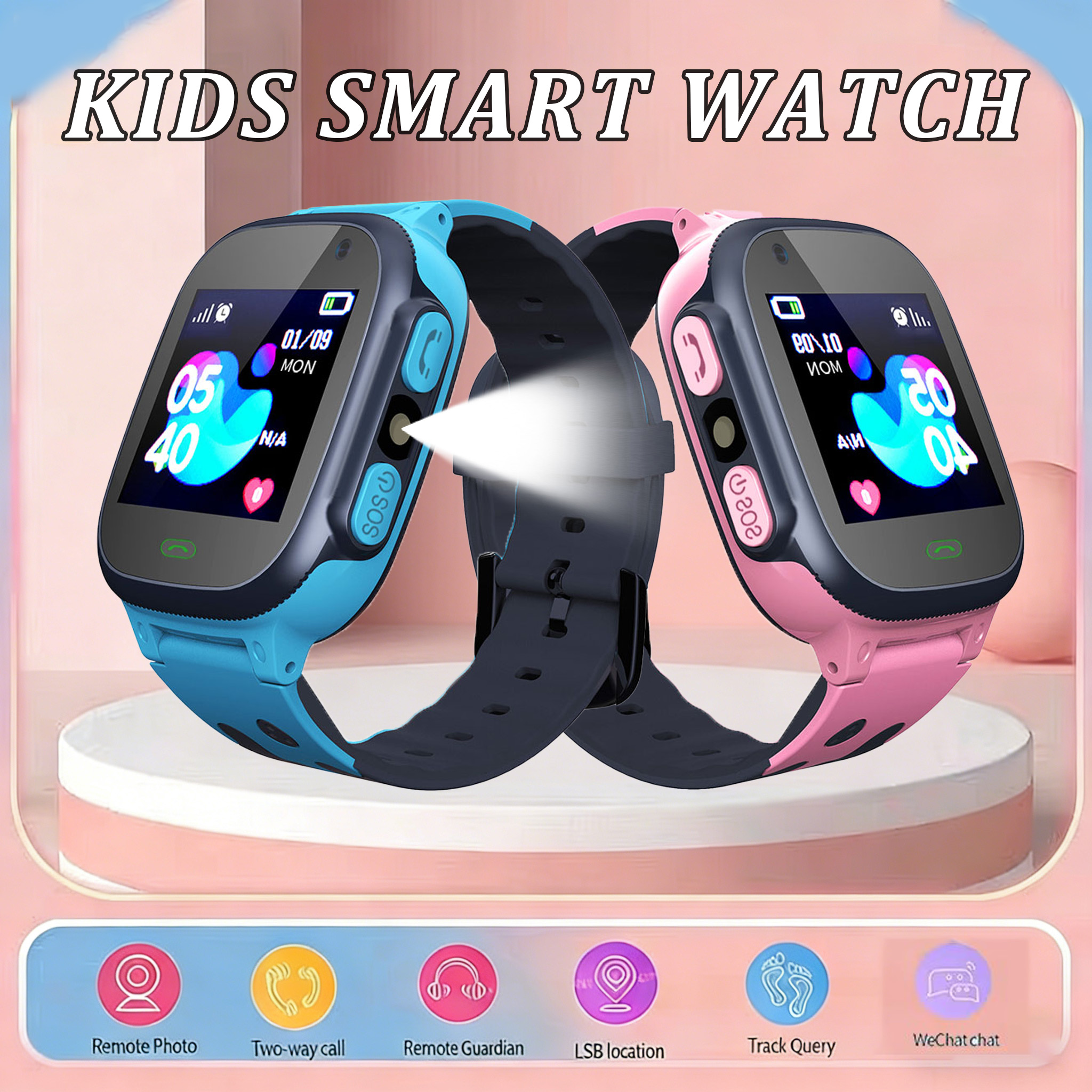 子供スマートウォッチ 2 グラム位置トラッカー SOS 電話通話カメラ音声チャット子供スマートウォッチ男の子女の子誕生日完璧な安全ギフト