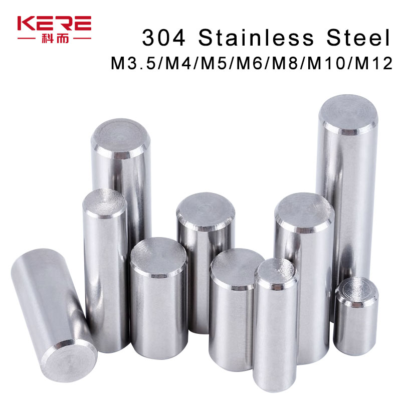 KERE M3.5/M4/M5/M6/M8/M10/M12 304 ステンレス鋼固体位置決め冷間圧造プロセス面取り 5-100 ミリメートルシリンダー平行ピン