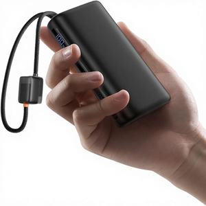 ミニモバイルバッテリー 67W 10000mAh 急速充電 内蔵USB-Cポート×2 デジタル表示付き ポータブルスマホ充電器