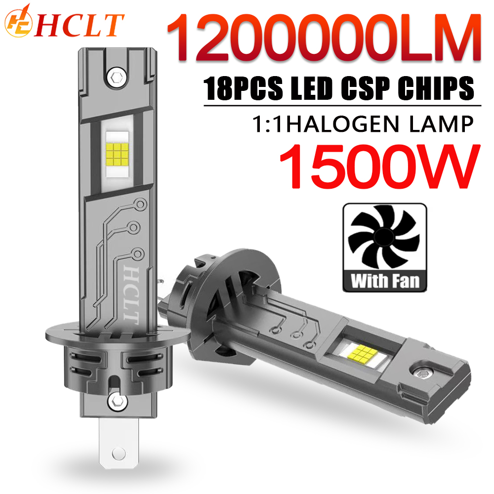 H1 LED ヘッドライト強力な CANBUS 電球 1:1 ミニサイズスポットライト車用ファン自動車フォグランプアンプル Led H1
