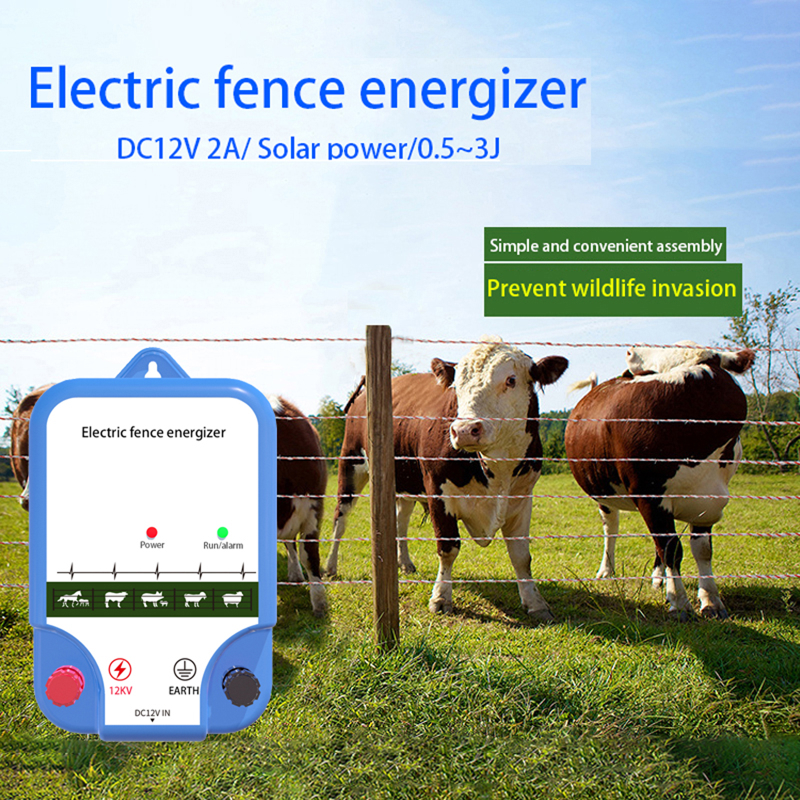電子フェンスエナジャイザー家畜を収容するための電気パルスフェンスホスト野生動物の侵入を防止