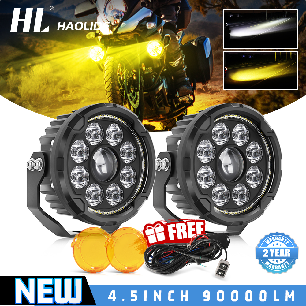 HL 新しいオートバイ LED 5 インチラウンド Led ワークライトアンバーマスク 3000K 6000K ドライビングライト補助ライトモトオフロード使用