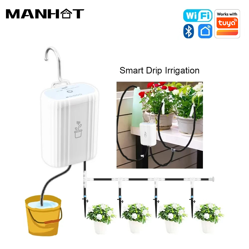 MANHOT WiFi スマート散水ポンプ充電式バッテリーインテリジェント自動スプリンクラー点滴灌漑花家庭菜園ツール