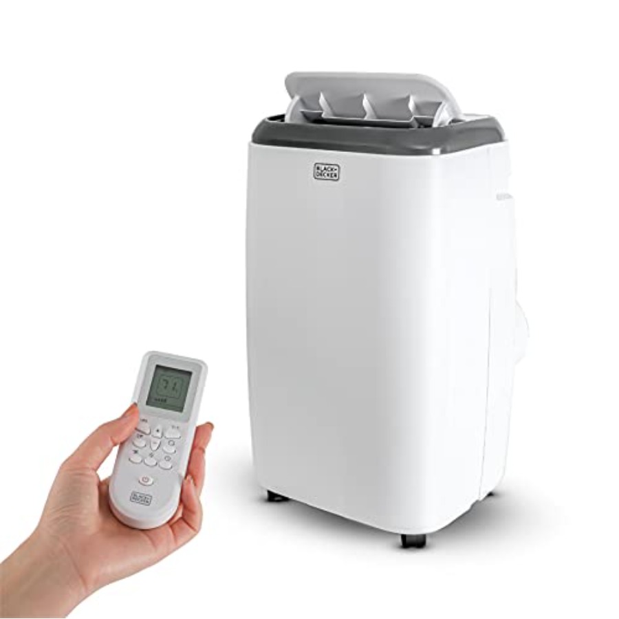 家庭用ポータブルエアコン、白色ABSプラスチック、白色、10,000 BTU冷却能力、リモコンおよび勝利付き