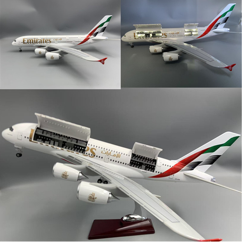 2025 新型ダイキャストモデル A380 エミレーツ航空樹脂開閉可能なキャビンドア飛行機ライトエアラインコレクションディスプレイギフト