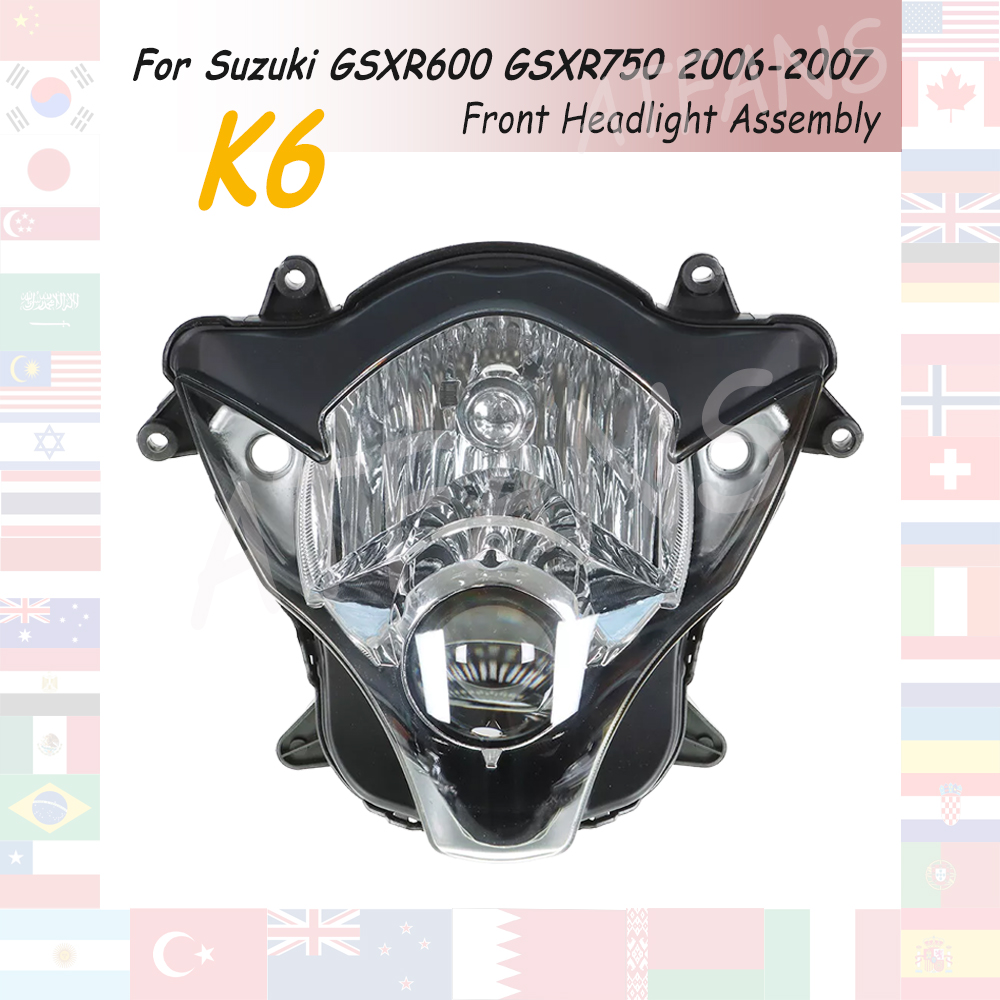 スズキ K6 GSX-R600 GSX-R750 2006-2007 GSXR600 GSXR750 GSX-R 600 750 オートバイフロントヘッドライトヘッドランプヘッドランプアセンブリ