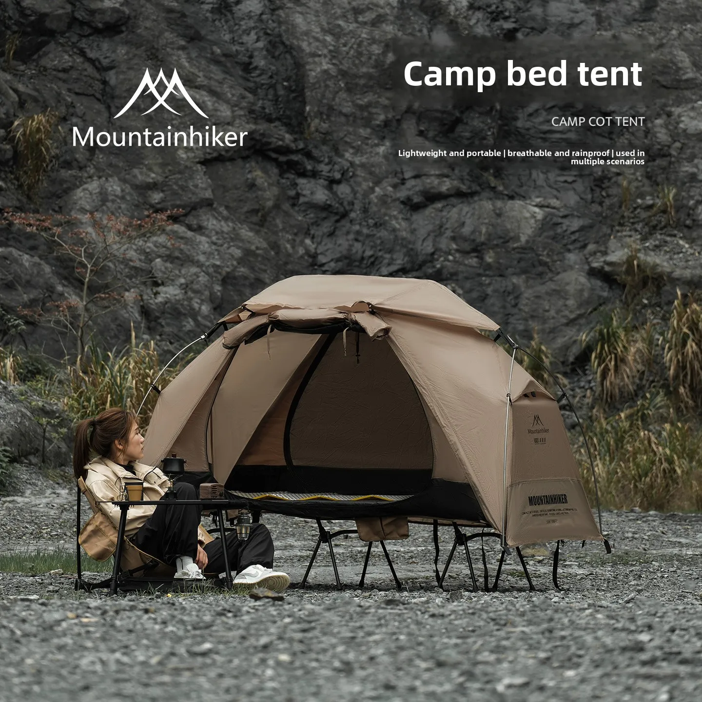 MOUNTAINHIKER 2026 シングルキャンプベッドテント屋外防水防雨多目的レジャーキャンプテントハイキングや旅行用