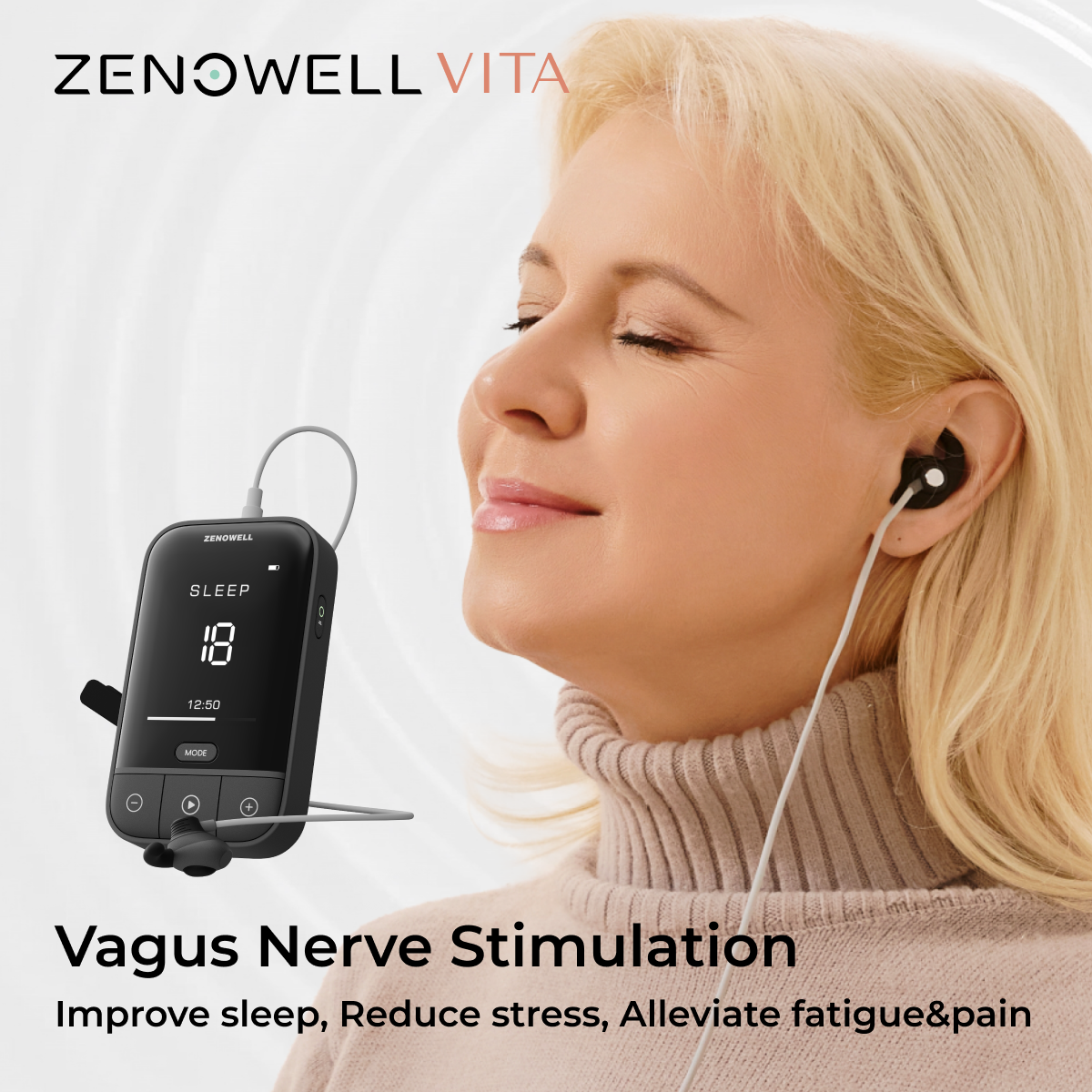 ZenoWell 迷走神経刺激装置、落ち着きを取り戻し、睡眠を改善し、耳介迷走神経刺激装置を通じてストレスを軽減します。