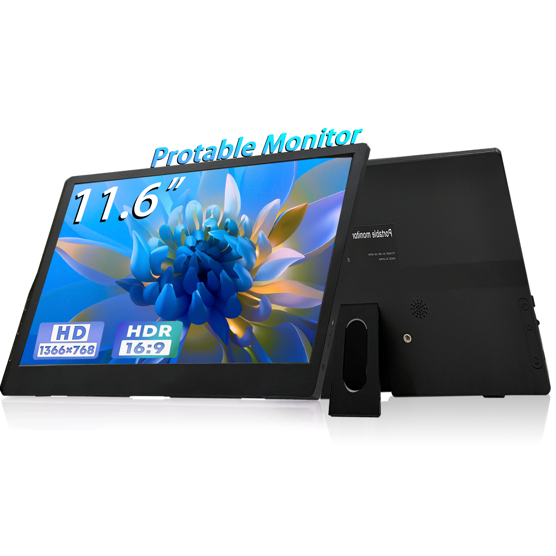 AHXJKA 11.6 インチポータブルモニター 1366X768 ディスプレイゲームモニター PC Raspberry Pi ラップトップ PS4 Xbox360 スイッチ HDMI 互換