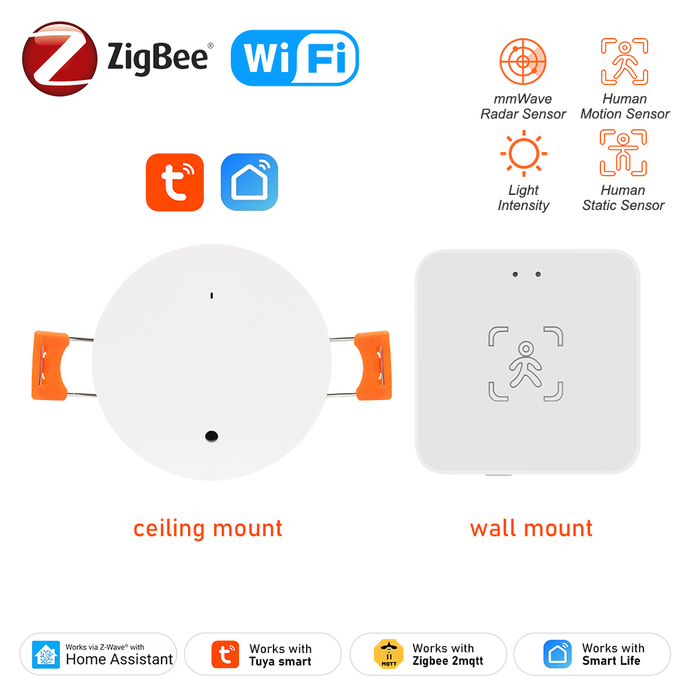 スマートライフ Zigbee 人間存在検出器 Tuya Wifi MmWave レーダー Pir モーションセンサー輝度検出付きスマートホーム