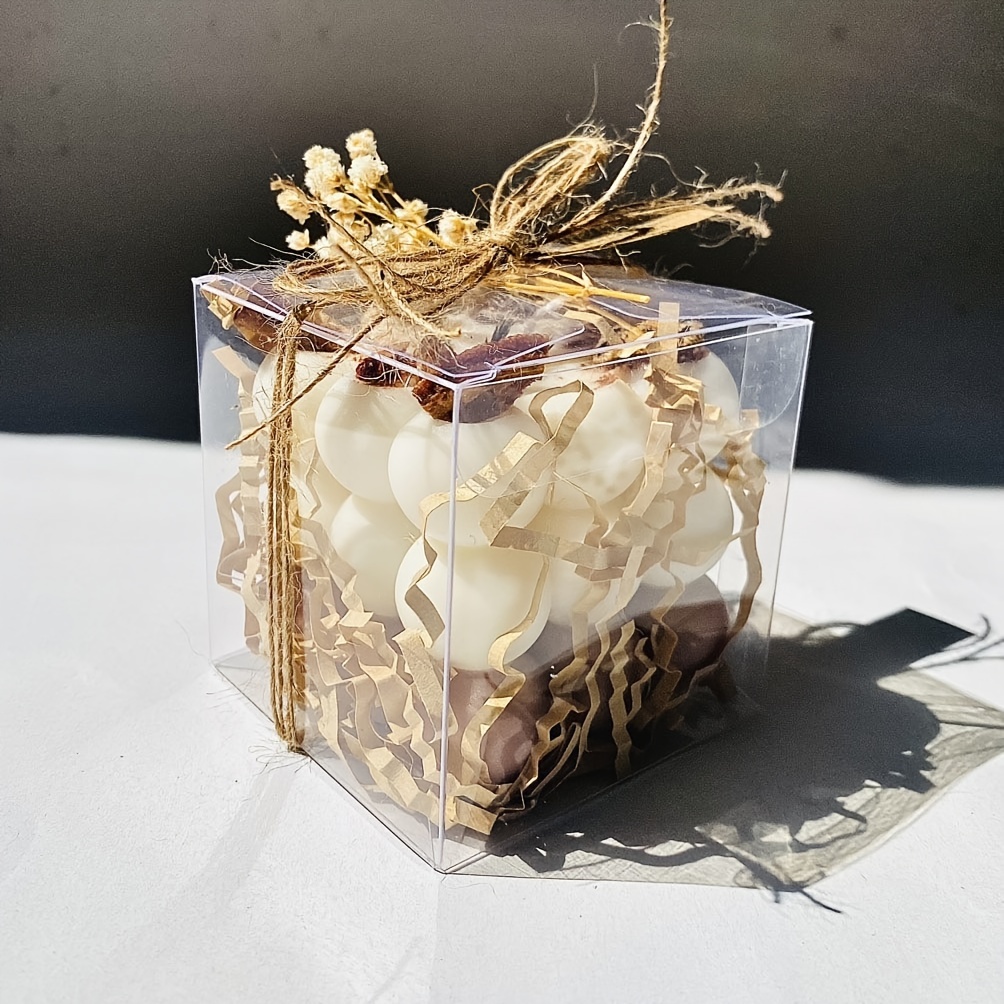 50 個透明ギフトボックスキャンドル包装ギフトボックス 5*5*5 センチメートル PVC 結婚式のキャンディーボックスウェディングパーティー用品ギフト包装