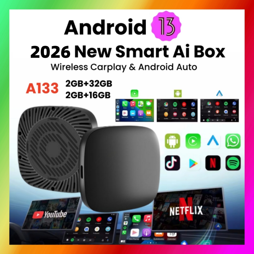 2026 CarPlay スマート Ai ボックス Android ワイヤレス CarPlay Android 自動アダプター Netflix 用 YouTube 車インテリジェントシステム 5GWiFi