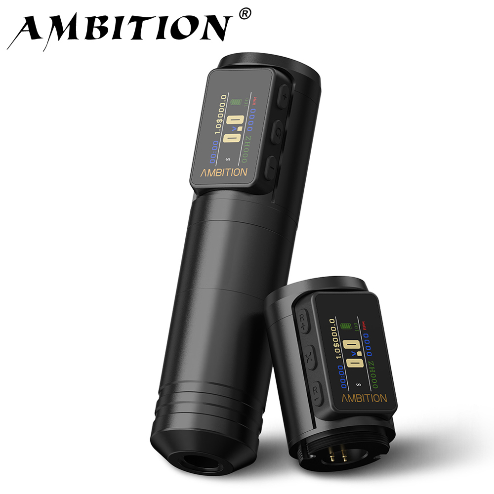 野心忍者 2025 ワイヤレスタトゥーマシン Stroke4.0mm/4.0mm バッテリーペン 1700mAh プロフェッショナルコアレスモータータトゥーアーティストボディ