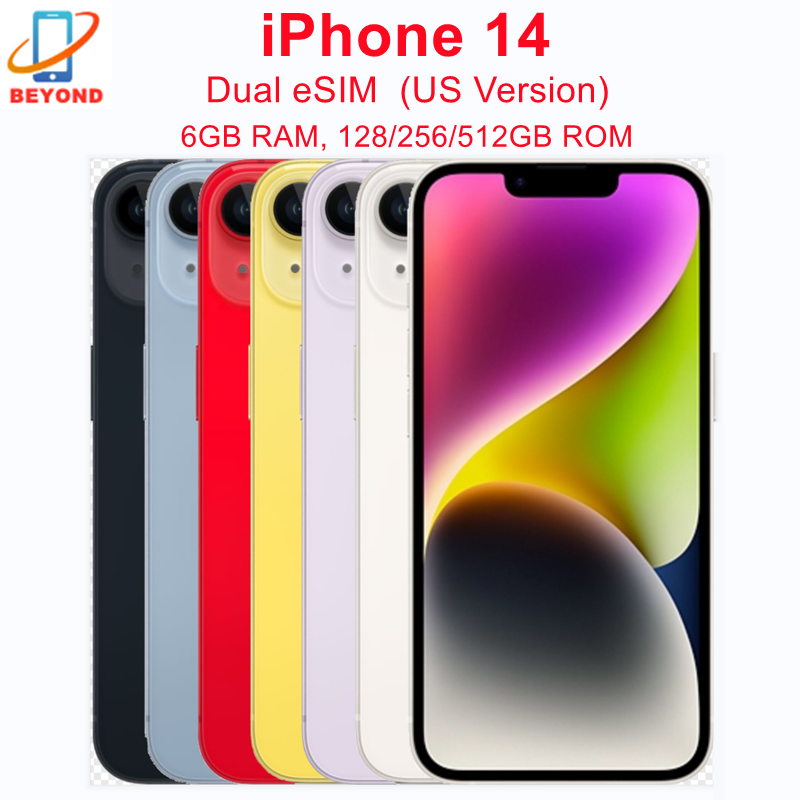 Apple iPhone 14 128/256/512GB ROM 6GB RAM 6.1インチ 純正 Super Retina OLED Face ID NFC A15 5G 携帯電話 公式規格