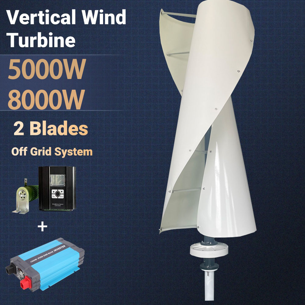 フリーエネルギー 5000 ワット 8000 ワット 12 V 24 V 48 V 垂直風力タービン発電機 Huo​​se 屋根 3 相 AC 永久磁石発電機家庭用