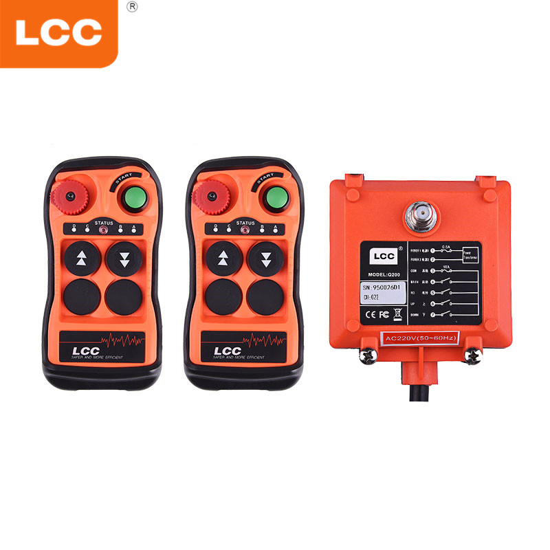 LCC Q200 クレーン工業用リモコン 2 ボタンワイヤレス電動ホイストコンクリートトラック建設機械コント​​ローラ