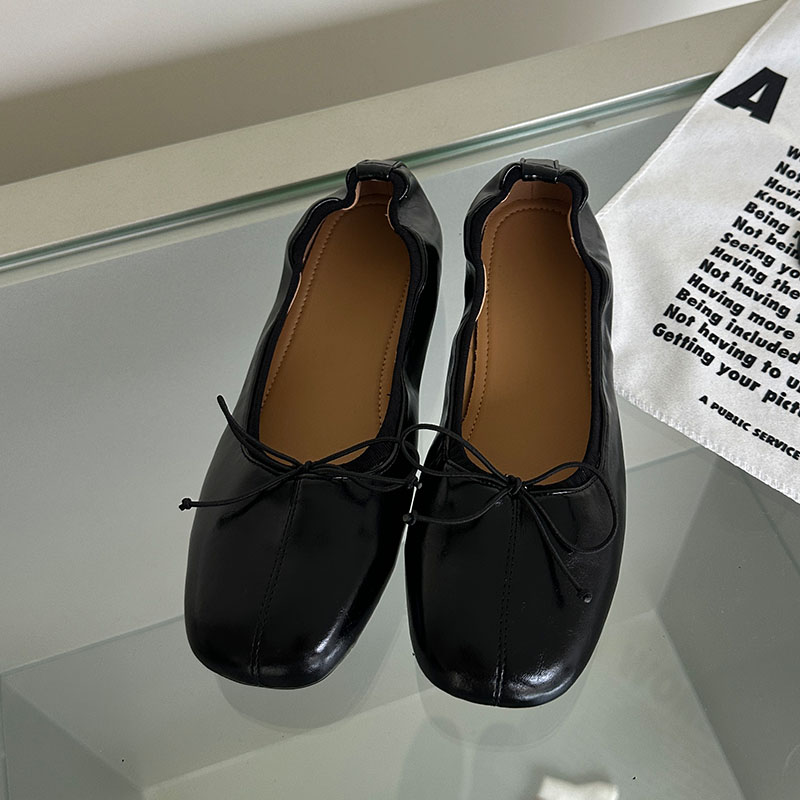 New Spring Autumn Female Ballet Flats Women Flat Slip On Dance Shoes Fashion Round Toe Butterfly-Knot Soft Ladies Shoes