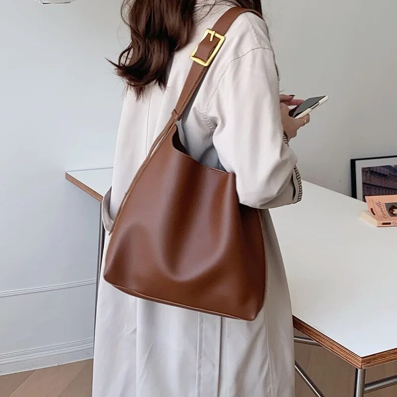 Rilibegan シングルショルダーバッグ大容量クロスボディバッグ女性トートバッグ女性レジャーバケットバッグシングルショルダーバッグ
