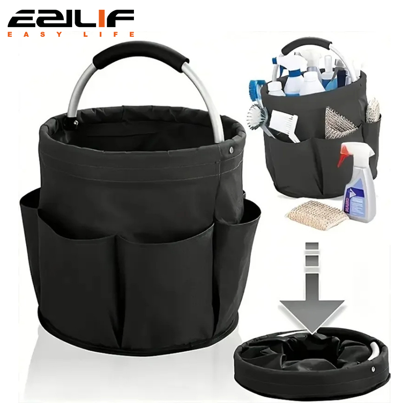 17L 大型収納オーガナイザーバッグ折りたたみバスケットピクニックトート屋外クリーニングキャディハンドルツールバッグクリーニング用品