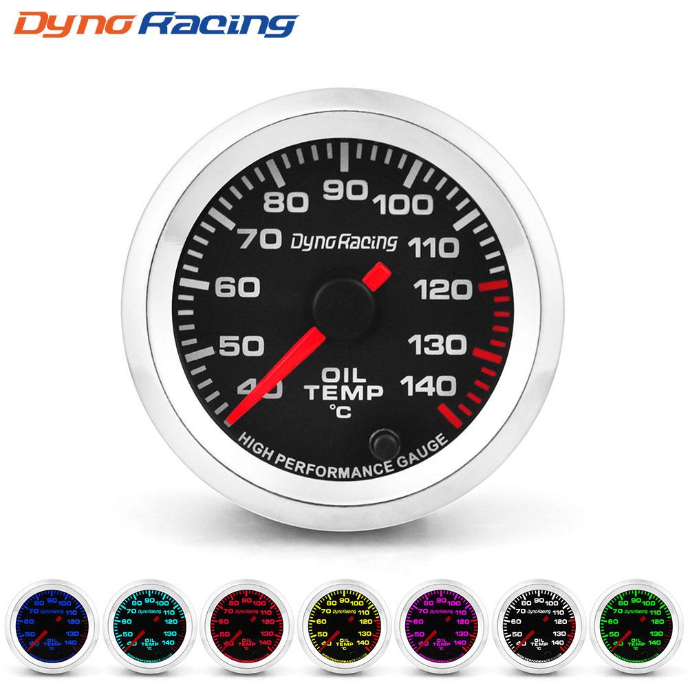 Dynoracing 2 ''52 ミリメートル 12V 油温計摂氏 7 色ポインター油温計ステッピングモーター