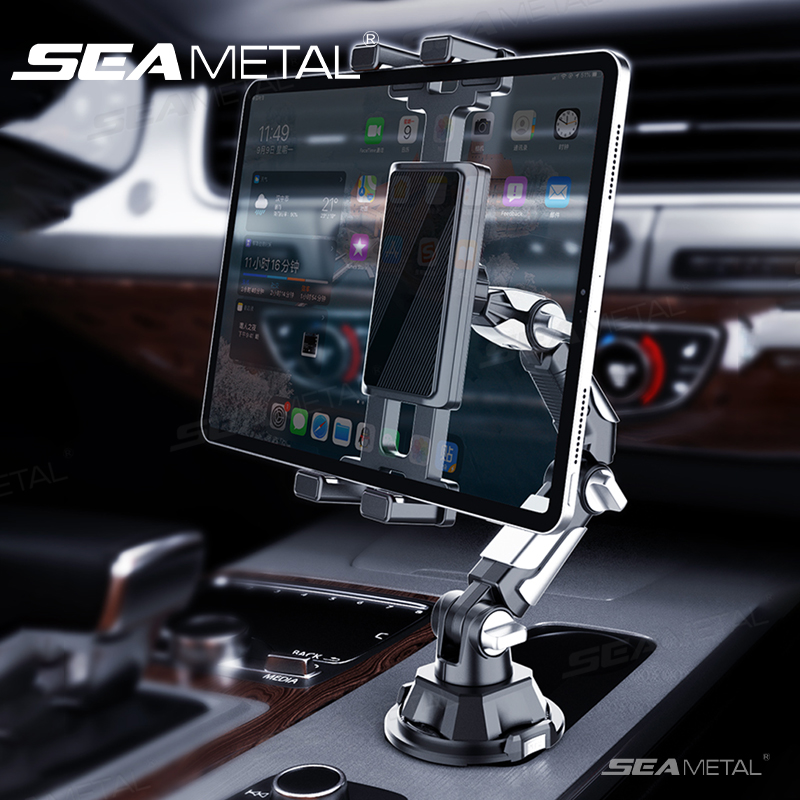 SEAMETAL 車タブレットカップホルダーマウント 360 調整可能なスマートフォンホルダー車 270 チルトバー三角ベースラムマウントタブレットホルダー