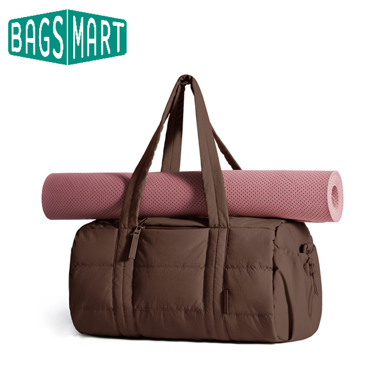 BAGSMART ジムバッグ 女性用 ミニ/ミディアム/ラージ クロスボディバッグ トラベルバッグ 取り外し可能なストラップ付き ヨガメイトバッグ ウェットドライポケット付き