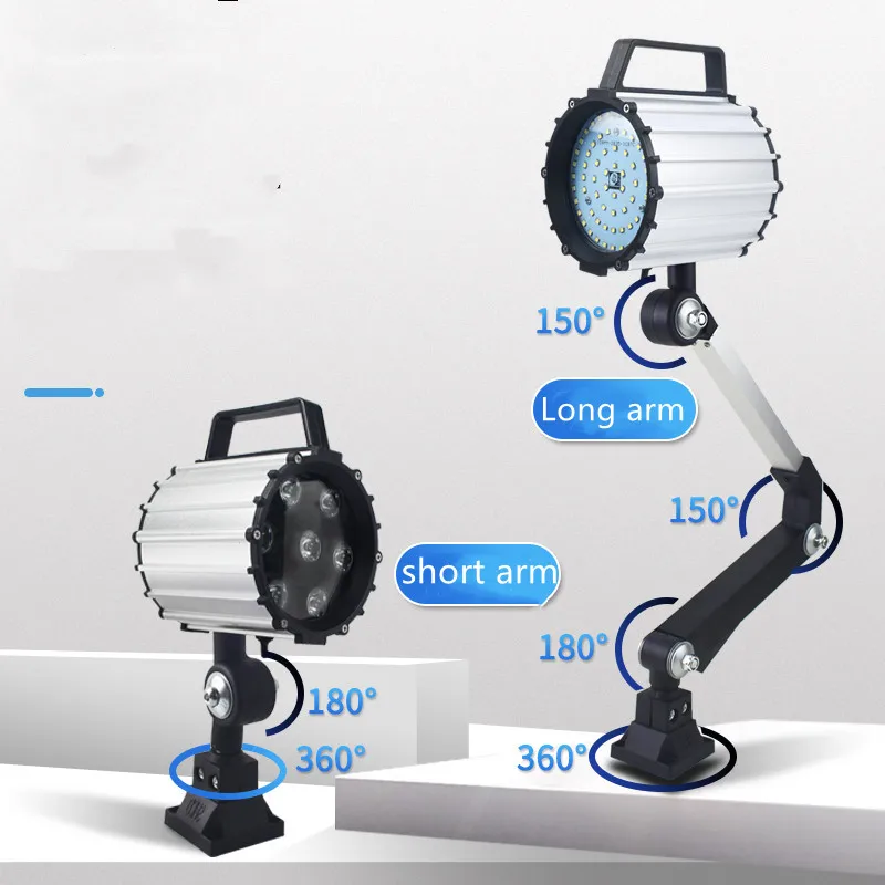 7W/18W/24W LED Machine Tool Working Lamp Long Arm Equipment Lathe Milling Machine Punch Waterproof Explosion-proof Lamp 24V/220V