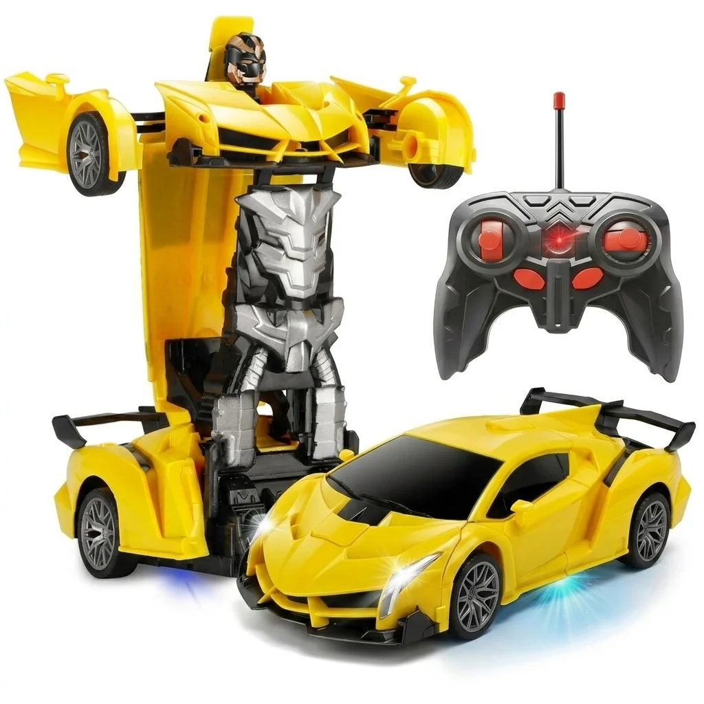 2 in 1 RC 変換カーロボットリモートコントロール変形レーシング車両ワンキー自動変換ドリフトおもちゃ男の子用ギフト
