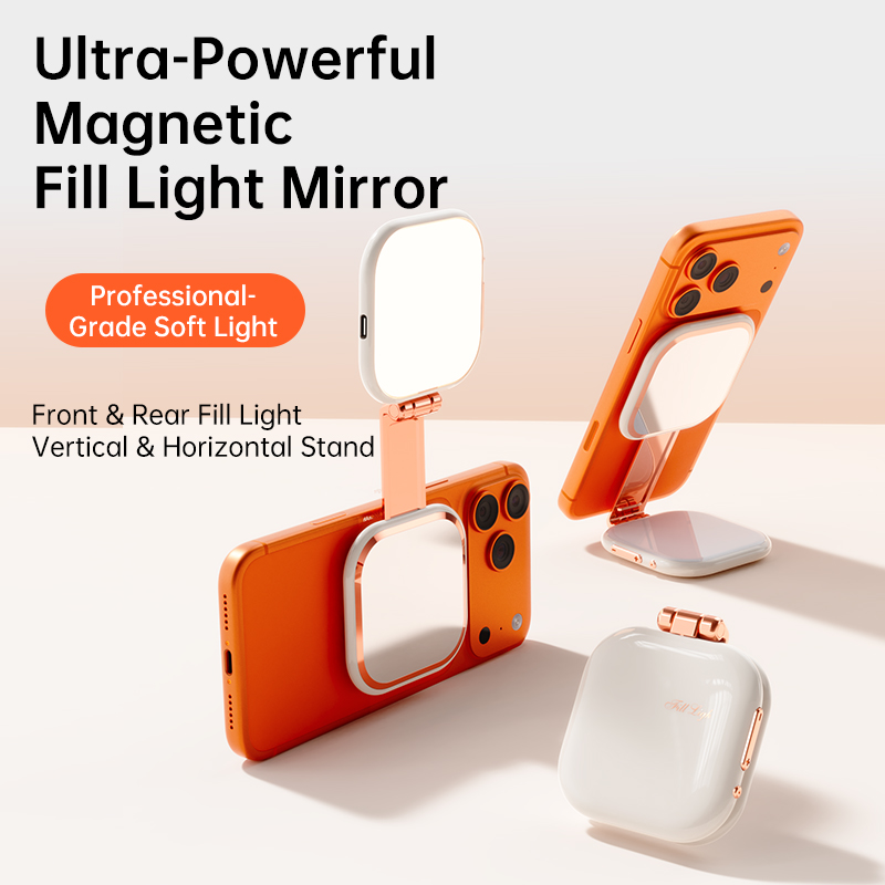 携帯電話用磁気自撮りライト: 3 色/4 設定ミラー付き LED モード iPhone と互換性あり