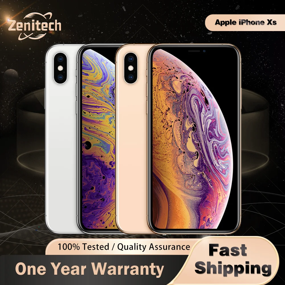 Apple iPhone XS 携帯電話 Face ID 5.8 "4G LTE A12 4G RAM 64GB 256GB/512GB ROM ヘキサコアオリジナルロック解除 xs 携帯電話