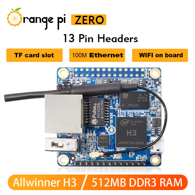 オレンジパイゼロ 512MB RAM DDR3 シングルボードコンピュータ Allwinner H3 実行 Android Ubuntu Debian WiFi SPI フラッシュ USB OTG ミニ PC SBC