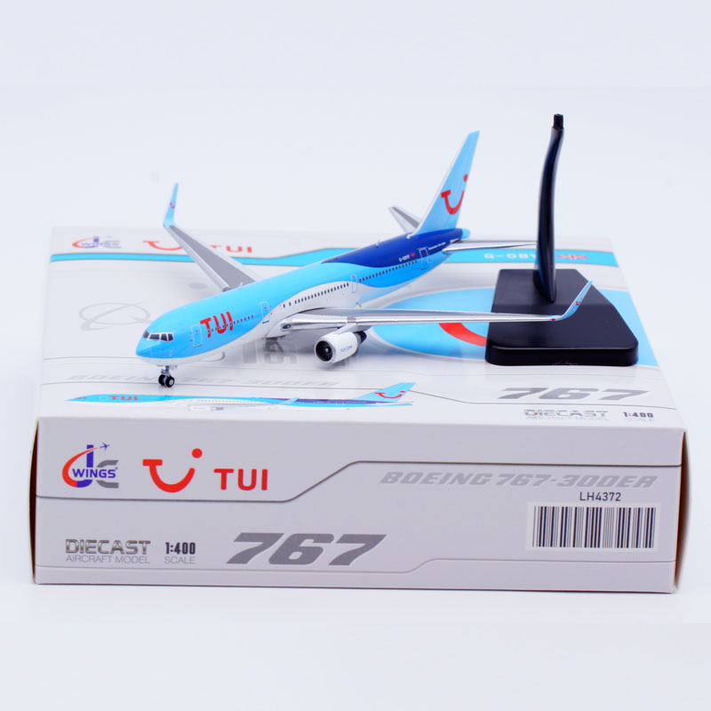 LH4372 合金グッズ飛行機ギフト JC ウィング 1:400 TUI 航空ボーイング B767-300ER ダイキャスト航空機 JET モデル G-OBYF スタンド付き