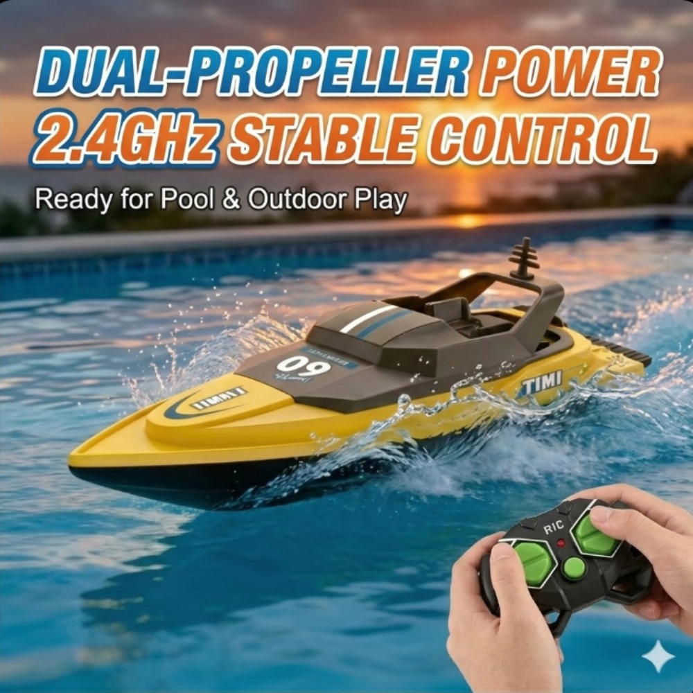 子供用高速ラジコンボート、防水デュアルモーターリモコンボート、プール、湖用電動水おもちゃ