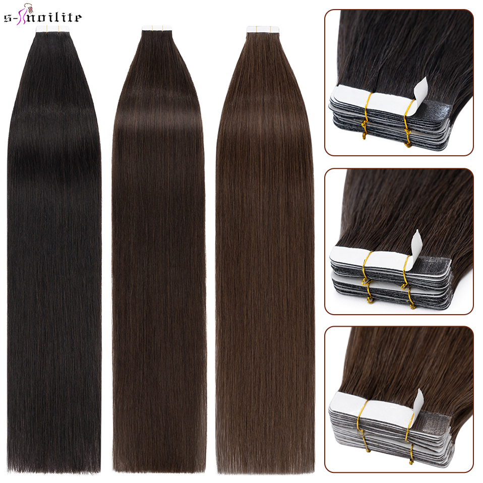 S-noilite 2.5 グラム/ピース厚いテープ人毛自然なヘアエクステンション接着剤シームレスな目に見えない米国両面交換テープ
