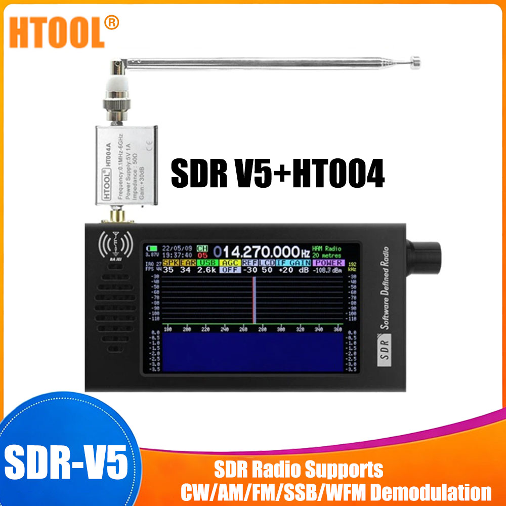 0.1-149MHz‌ SDR V5 ラジオデジタル復調短波 FM MW SSB CW HAM ラジオ受信機トランシーバー DSP HT004 信号増幅器