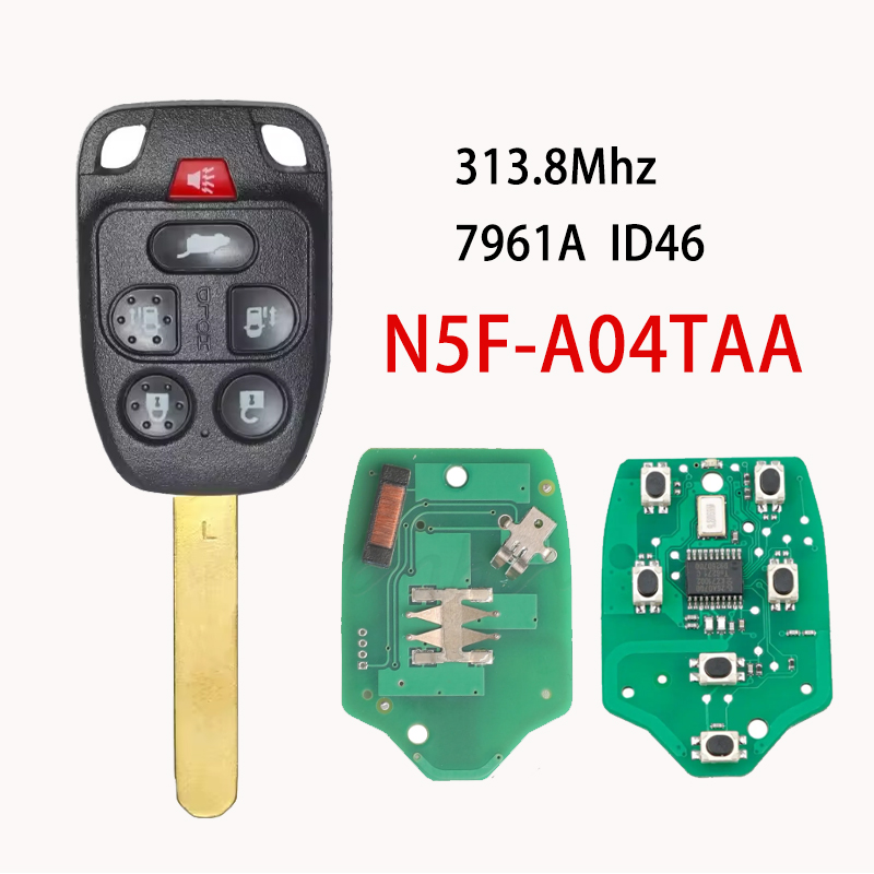 BBkey N5F-A04TAA 6 ボタン 313.8MHz リモートキーフォブ ホンダ オデッセイ 2011 2012 2013 N5FA04TAA用