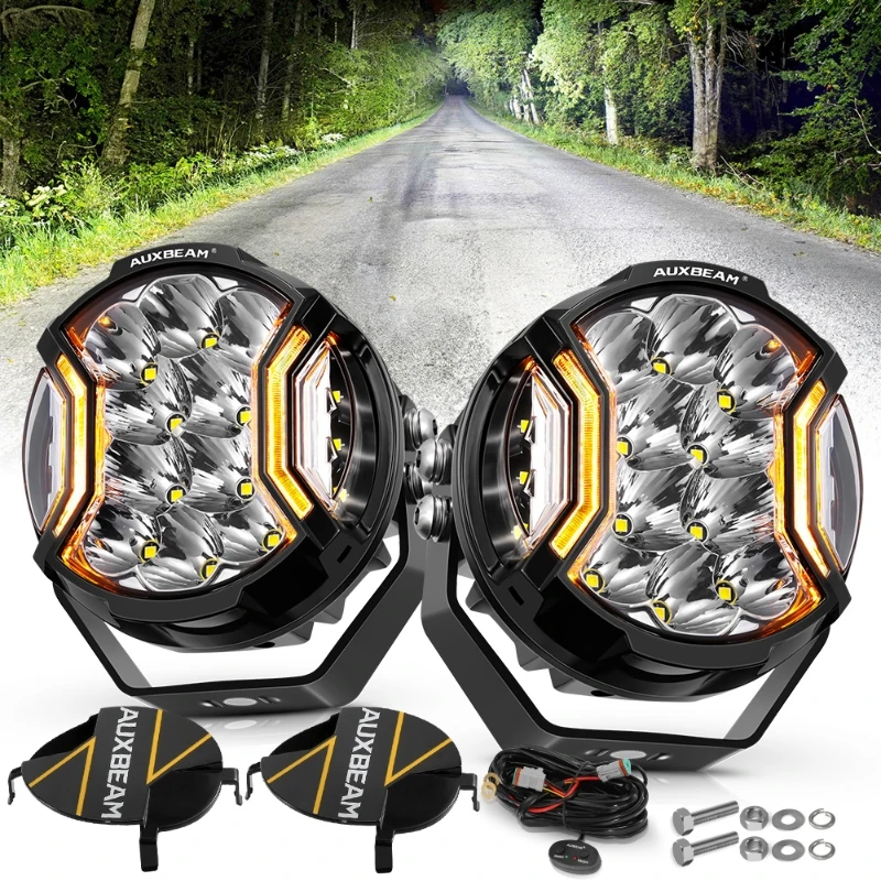 AUXBEAM 172W 5 インチ LED ライトポッド両面シューターワークランプアンバー DRL トラックピックアップオフロード用